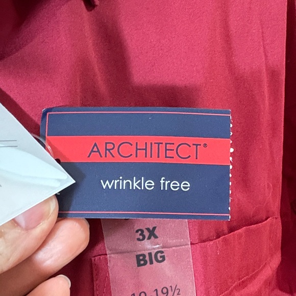 NWT Architect Deep Red Dress Shirt - Picture 5 of 6